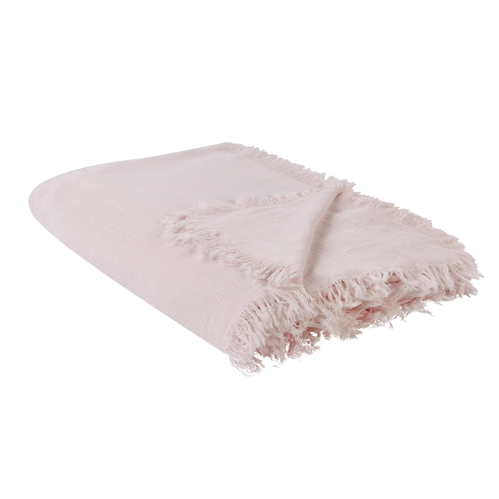 Copriletto decorativo in cotone rosa 150 x 200 cm biancheria da letto design classico camera da letto