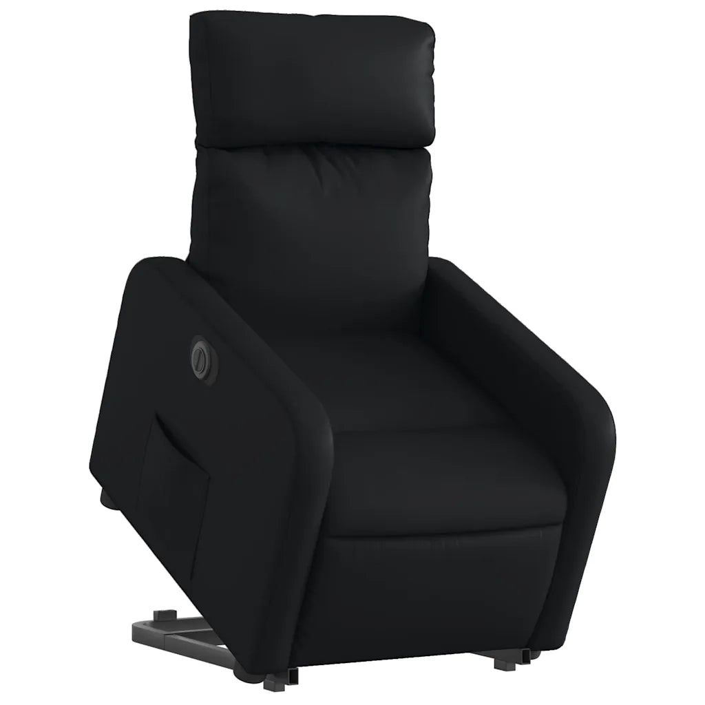 Poltrona | Sedia Relax Alzapersona Reclinabile Elettrica Nera in Similpelle