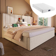 letto imbottito lino beige 140 x 200 cm
