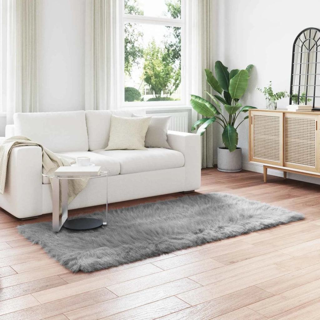Tappeto in finta TAFALLA | Tappeto del soggiorno Grigio 100 x 200 cm Poliestere