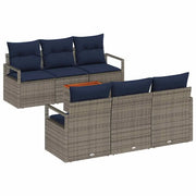 Set Divano da Giardino con cuscino 7 pcs Grigio polyrattan 3347654