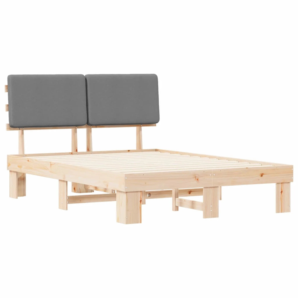 Letto con Testiera Rivestita Grigio chiaro 150 x 200 cm 877339