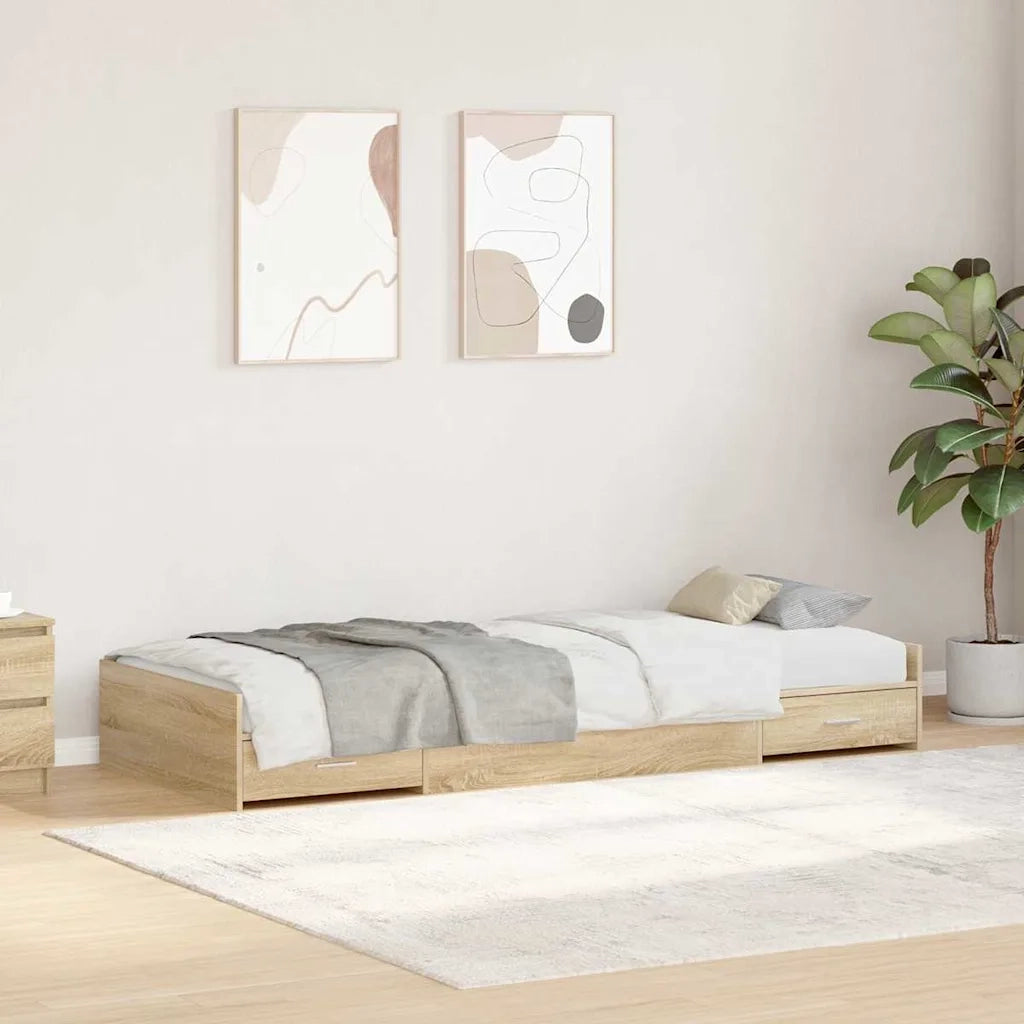 Struttura del letto con testiera-Giroletto con Testiera Rovere Sonoma 100 x 200 cm 690641