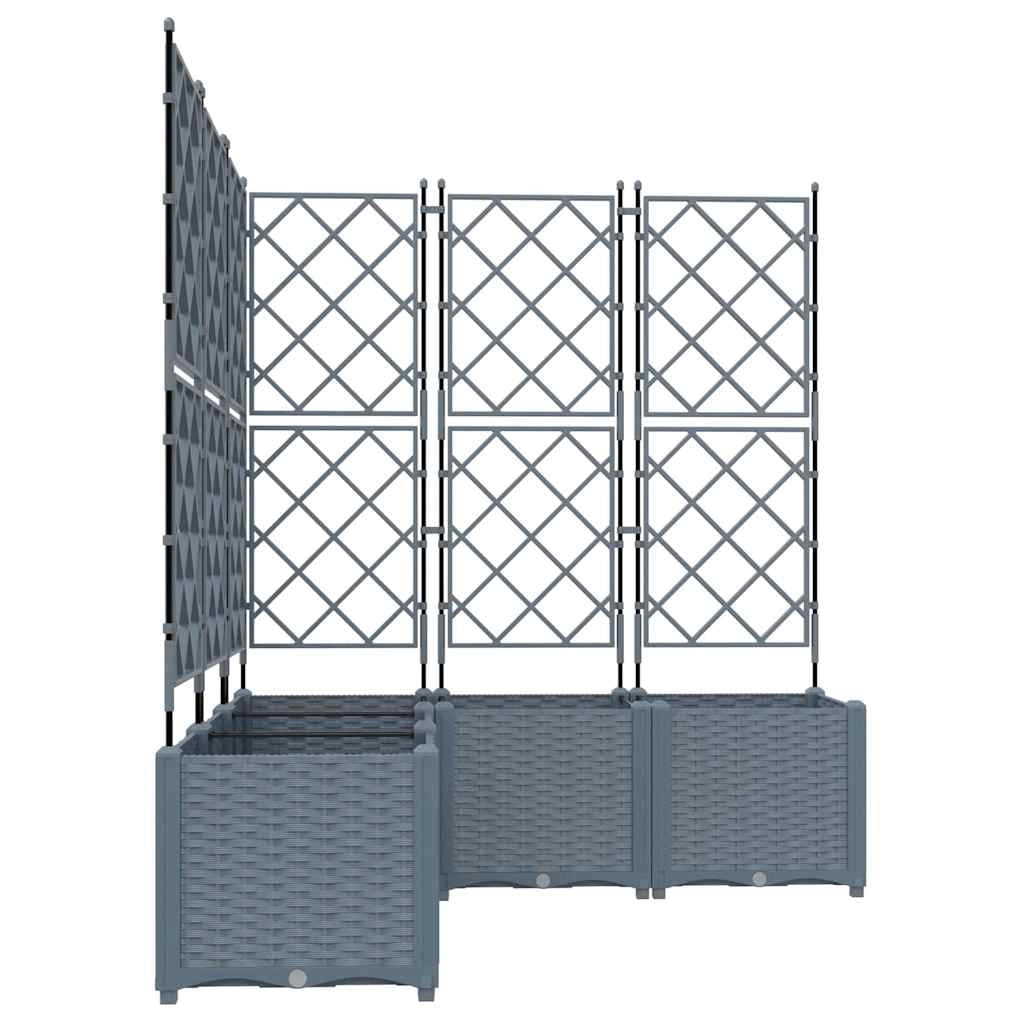 Set di 5 fioriere moderne in acciaio per esterni 120 x 120 x 143 cm resistenti eleganti grigio chiaro 02_0058587