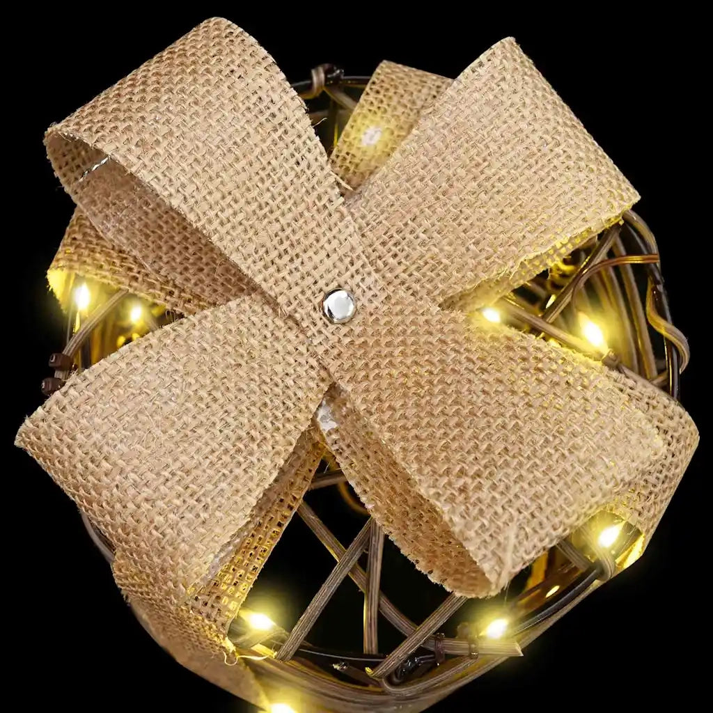 Decorazione Scatola Regalo con 60 LED 3 pcs Bianco caldo Rattan 42019090