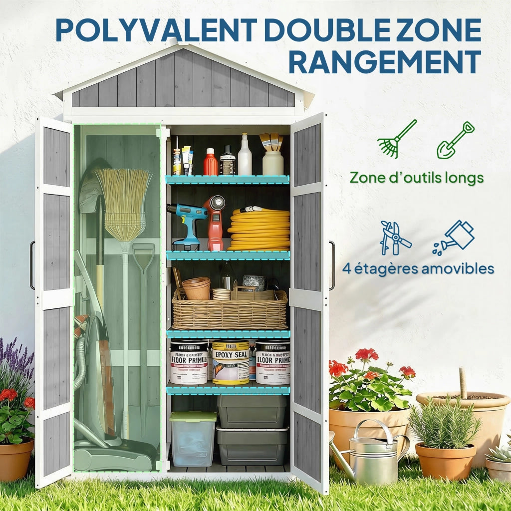 Armadio da Giardino ¨C Xylo ¨C Metallo Grigio Impermeabile 105x55x179cm