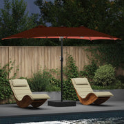 Ombrello da giardino-Ombrellone da spiaggia Terracotta 385 x 209 x 244 cm Poliestere