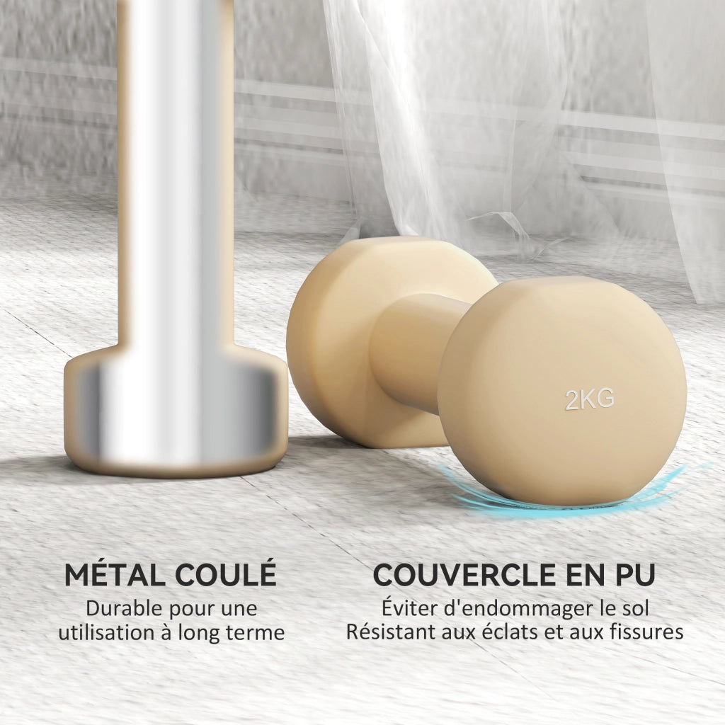 Set Manubri 10 Kg ¨C Xylo ¨C 0,5/1/1,5/2 Kg con Valigetta PU Multicolore
