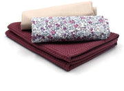 Set di stoffe per wafel piqué + set di stoffe in cotone, tessuto coordinato 100% cotone Tex Standard 100 (Small Flowers Set08)