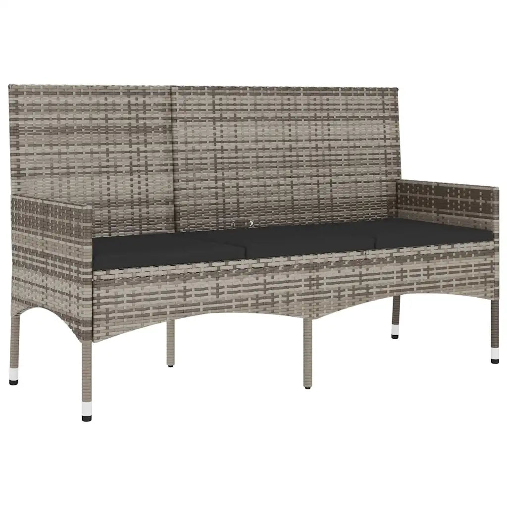 Set Divani da Giardino 4 pz con Cuscini in Polyrattan Grigio 319505