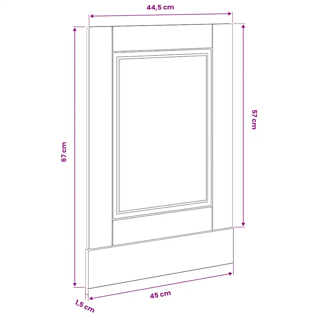 Pannello Lavastoviglie Porto Grigio Cemento 45x1,5x57 cm