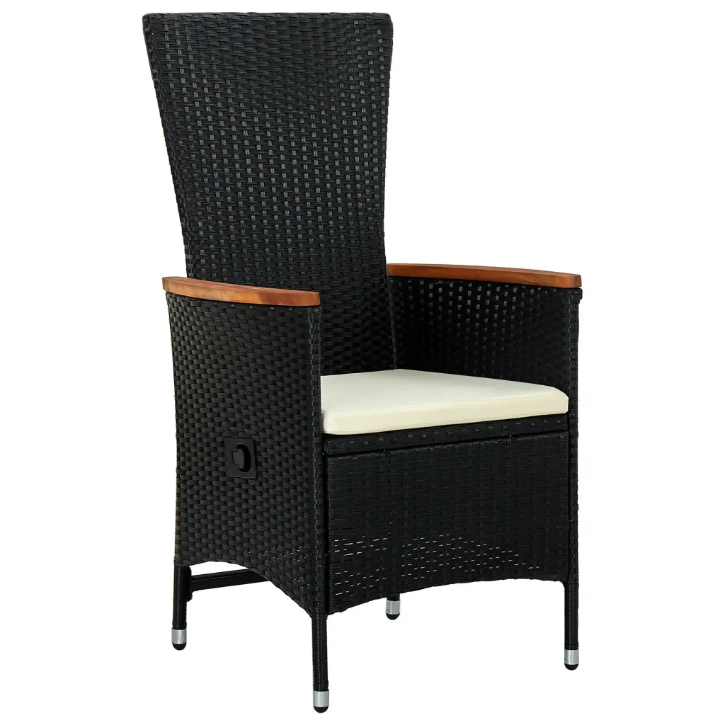 Set da Pranzo da Giardino 5 pz con Cuscini Nero 3099445