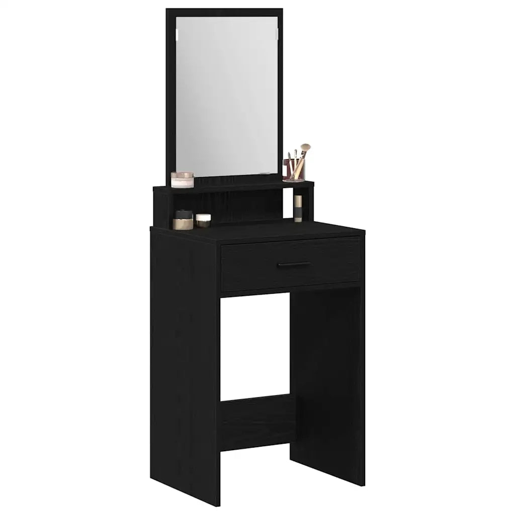 Toeletta | Tavolo da Trucco Rovere Nero 50 x 41 x 140 cm Legno multistrato