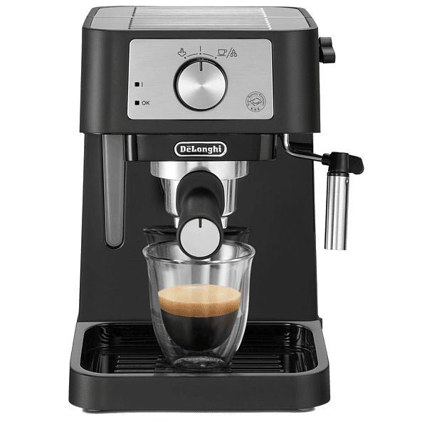 De’longhi stilosa ec260.bk macchina da caffè manuale espresso e cappuccino, compatibile con polvere o cialde e.s.e., spegnimento automatico, serbatoio estraibile da 1l, potenza 1100w, nero - 0132104205