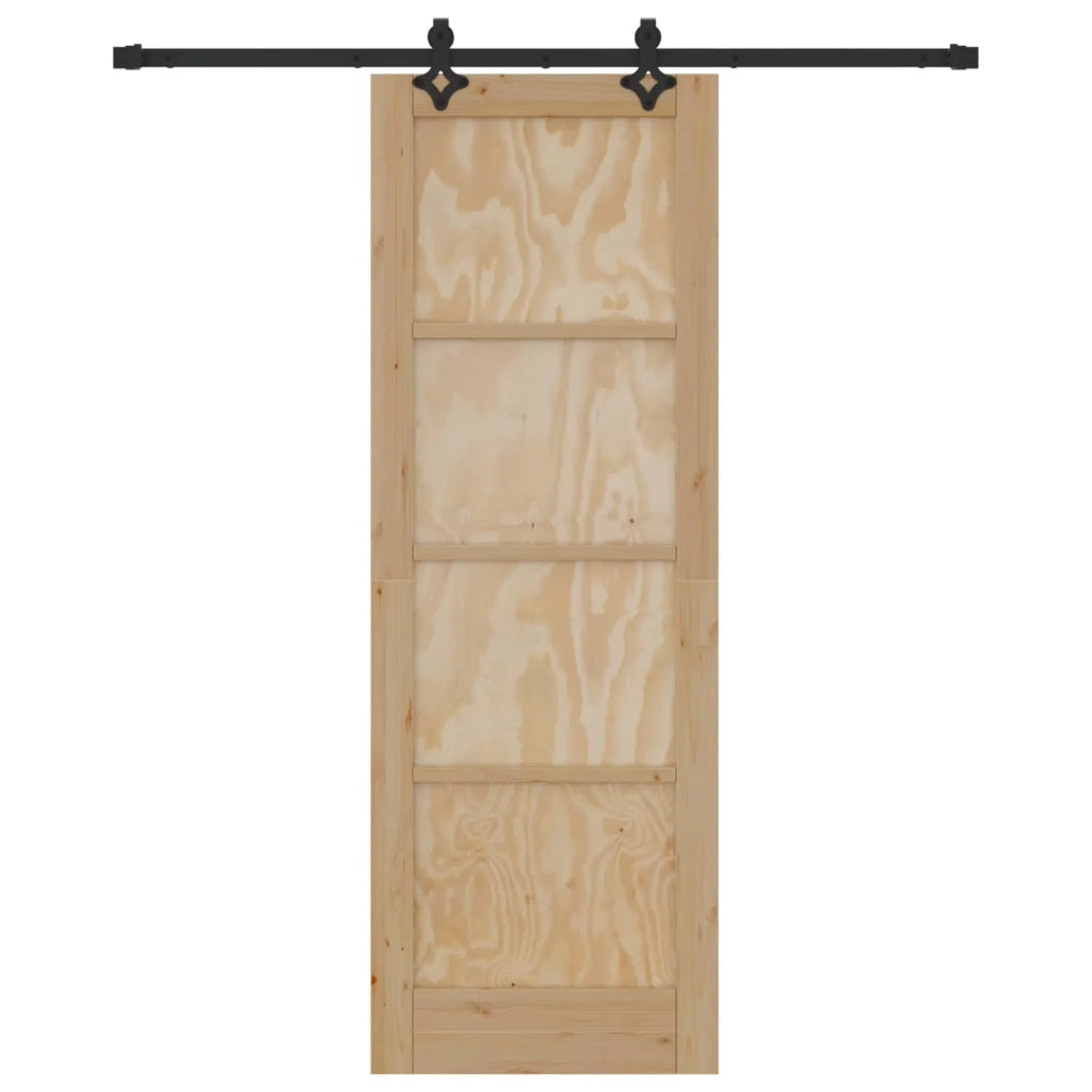 Porta scorrevole Naturale e Nero 73,5 x 211 cm 3445504