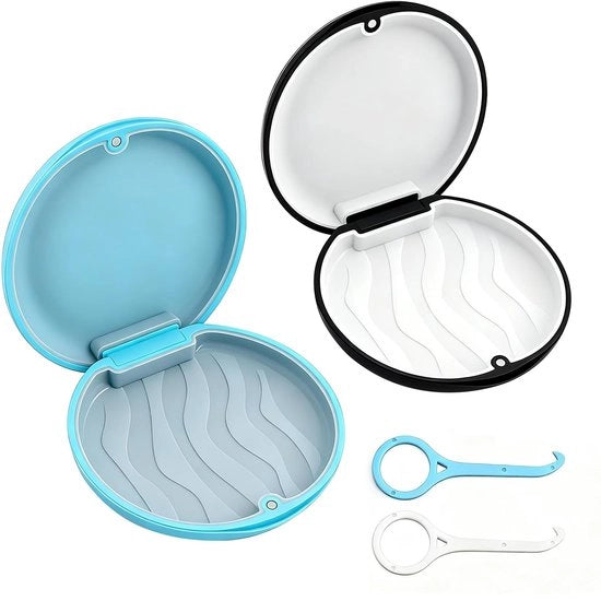Set di applicatori per protesi - 2 pezzi - applicatore portatile per invisibili anelli - sicuro con chiusura magnetica - progetto compatto - inclusa chiave per rimozione