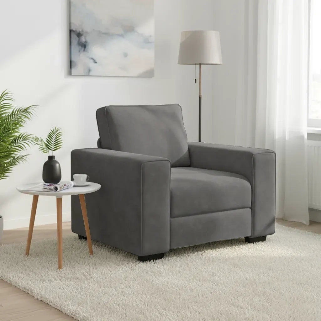 Divano Sedia Grigio Scuro 100x77x82 cm Velluto 4105248