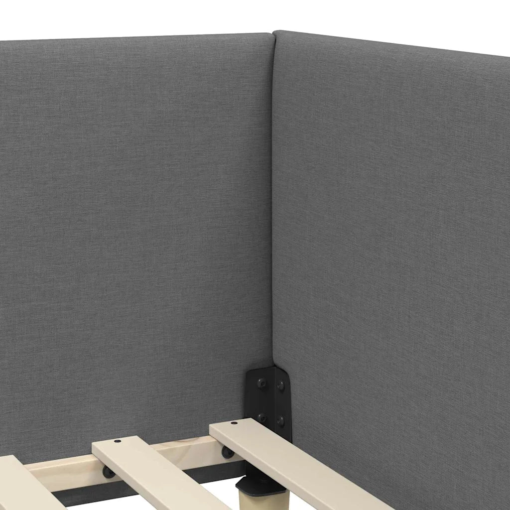 Letto singolo | Letto per adulti | Struttura Letto Angolare con Materasso 2 pcs Grigio Tessuto