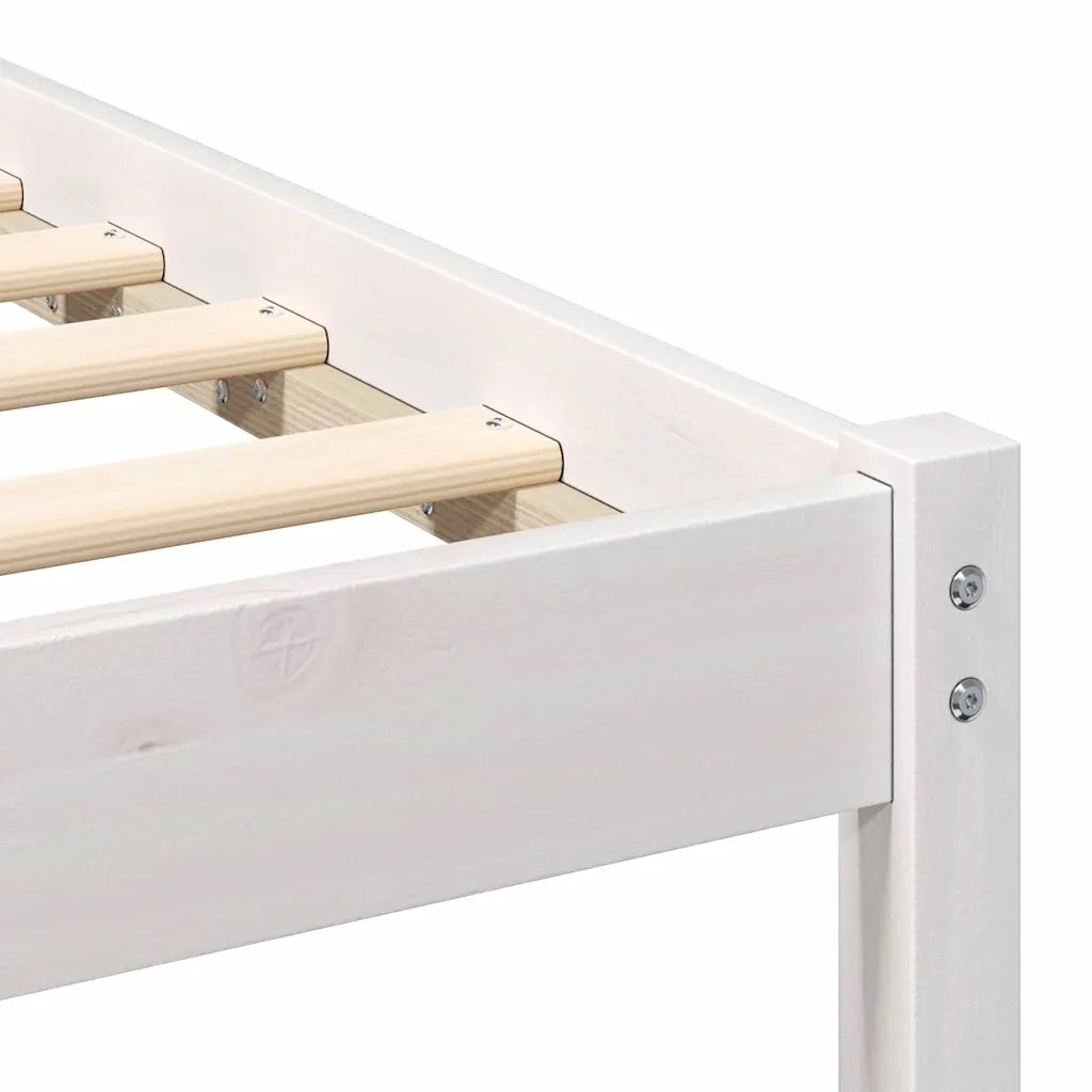 Struttura del letto-Giroletto-Rete del Letto Bianco 135 x 190 cm Pino massello 567628