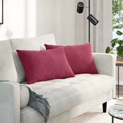 Cuscini da Divano 2 pcs Rosso Vino 60 x 40 cm Tessuto in Cords 42013675