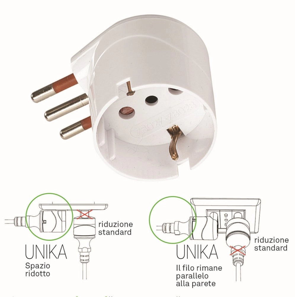 1pz adattatore schuko 90â¦ 16a a 2 poli + terra  cod:ferx.94492