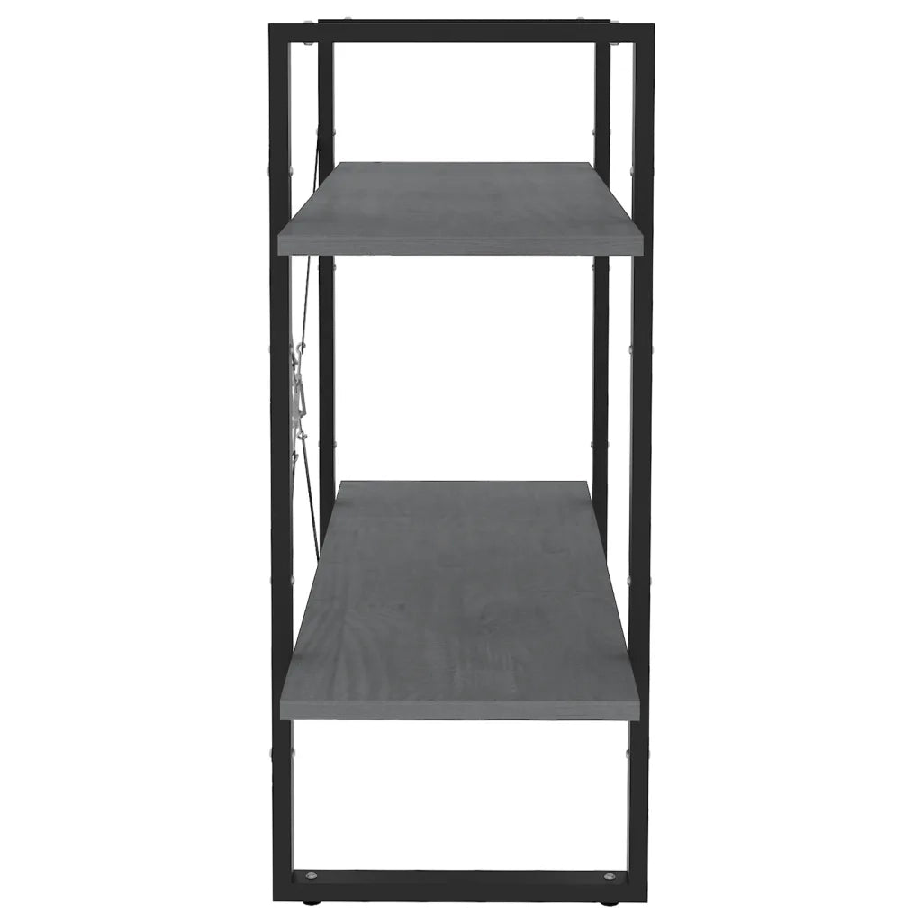 Libreria a 2 Ripiani Grigia 80x30x70 cm in Massello di Pino 806454