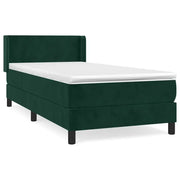 Letto singolo | Letto per adulti | Giroletto a Molle con Materasso Verde Scuro 80x200 cm Velluto
