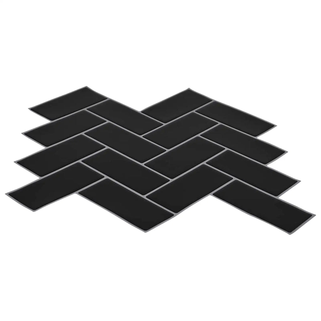 Piastrella a Spina di Pesce 10 pcs Nero 30 x 30 cm 42046188