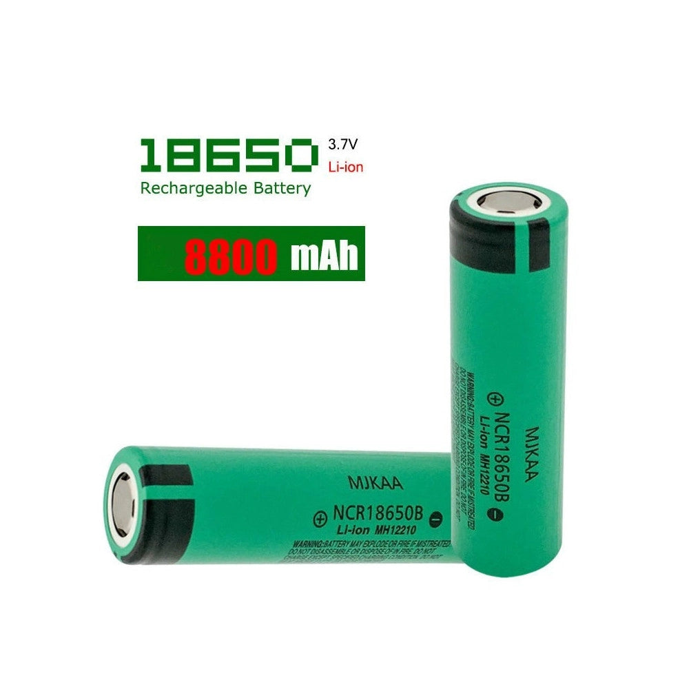 Trade Shop - 2 Batterie Pile Batteria Ricaricabile Ioni Di Litio 8800mah 3.7v Torce Led -