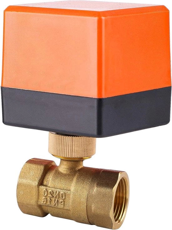 Ventilatore a zona a doppia via, ventile a sfera DN20, 3-4 pollici, AC 230 V, ventile elettrici, motorventilatore, valvola di chiusura in ottone, regolazione di corrente, 1 pezzo.
