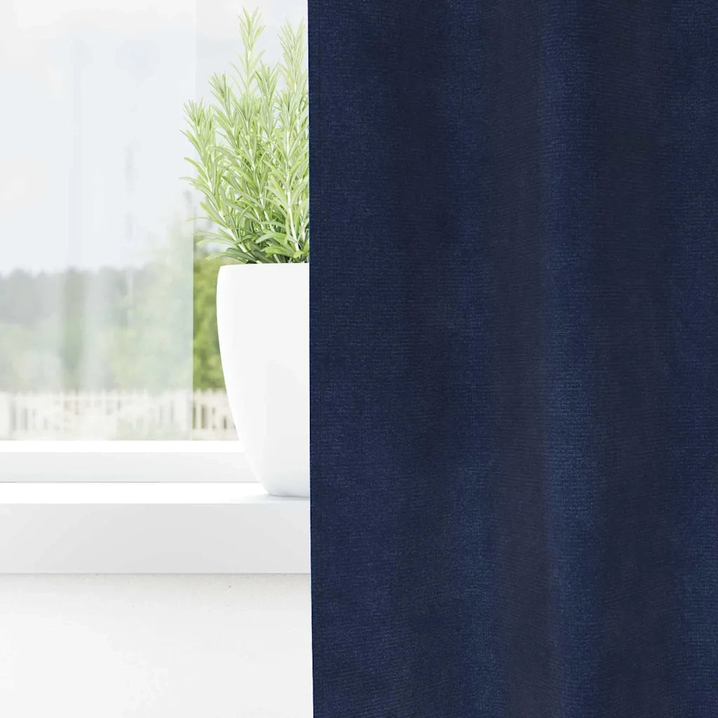 Tende oscuranti 2 pcs Blu Scuro 140 x 245 cm Velluto 4107201