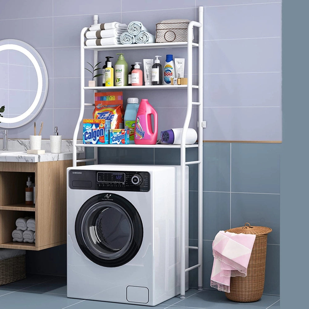 Trade Shop - Scaffale Salvaspazio Sopra Lavatrice Mensole Bagno 3 Piani Mobile Lavanderia 69078 -