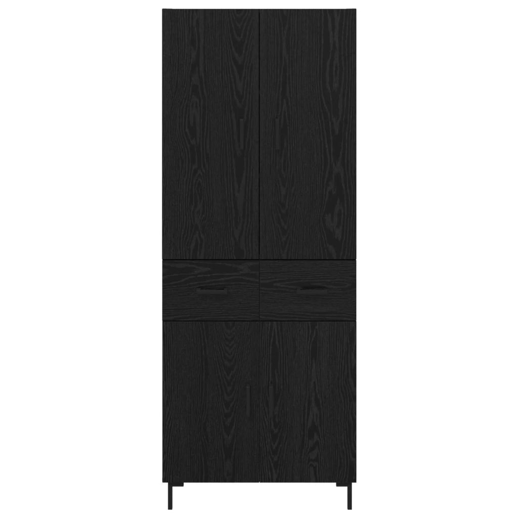 Credenza-Buffet-Armadio da cucina Rovere Nero 69,5 x 34 x 180 cm Legno multistrato 134971