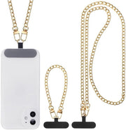Cinturino per telefono in metallo - Set Completo con Cinturino Corto/Lungo - Catena per Telefono - Viti Universali per Telefono - Materiale Resistente
