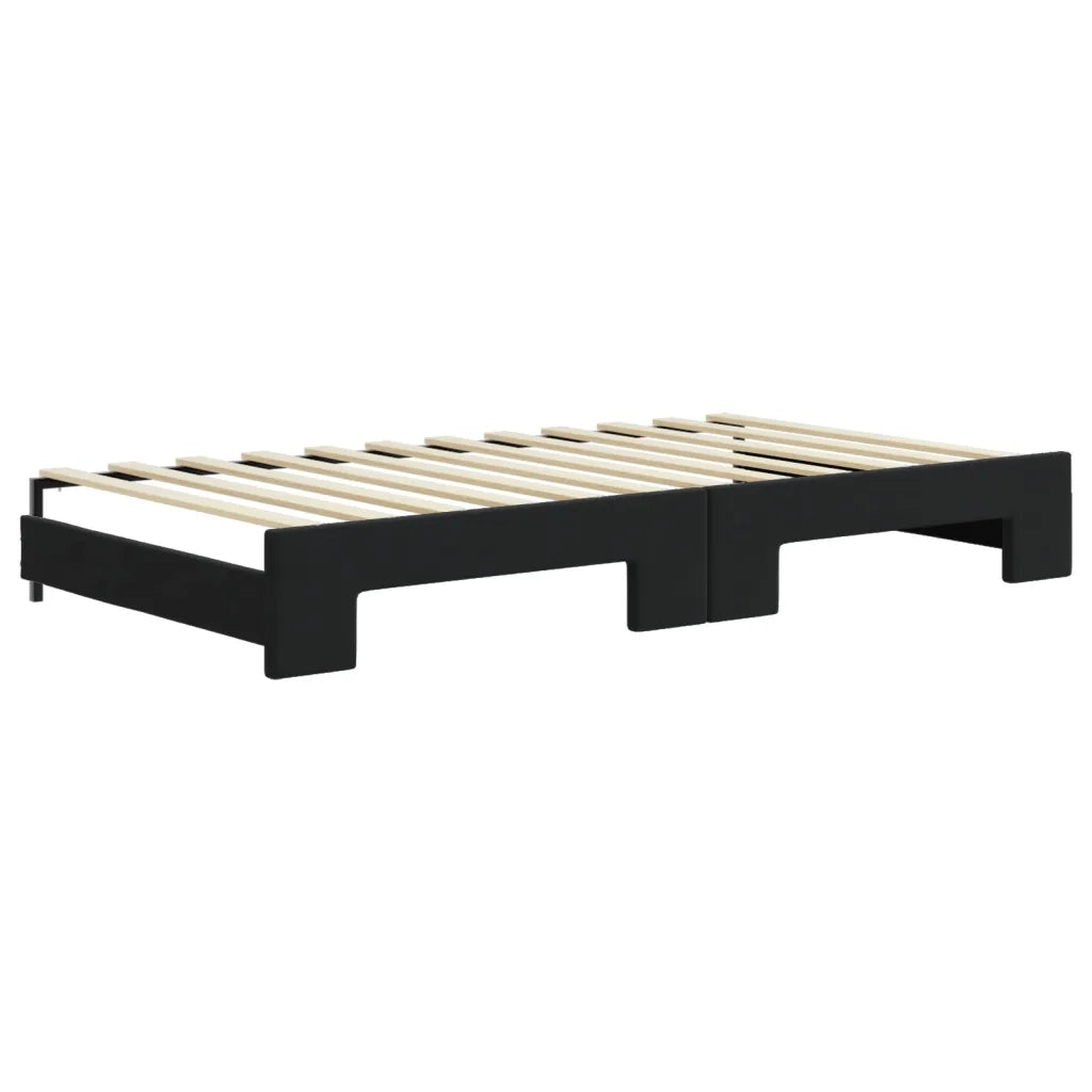 Divano letto | Sof¨¤ letto | Letto singolo Estraibile Nero 100x200 cm in Velluto