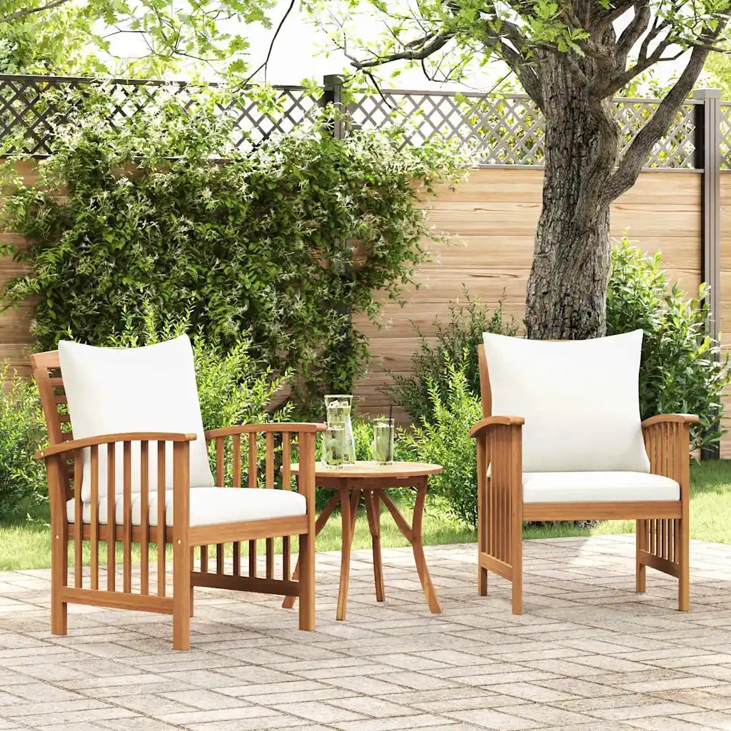 Sedie da Giardino con Cuscini 2 pz in Massello di Acacia 310257