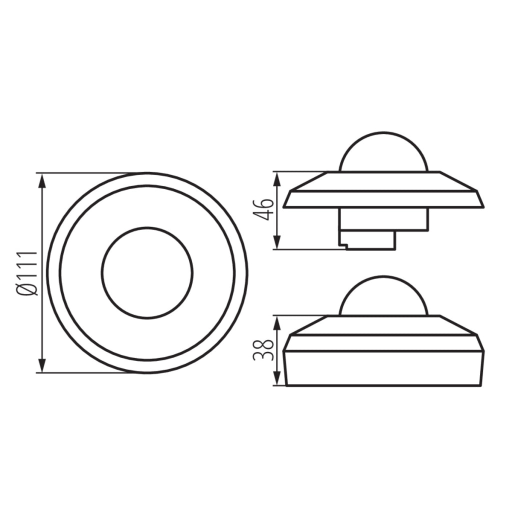 Kanlux sensore movimento PIR SENTO-O IP44 360° bianco