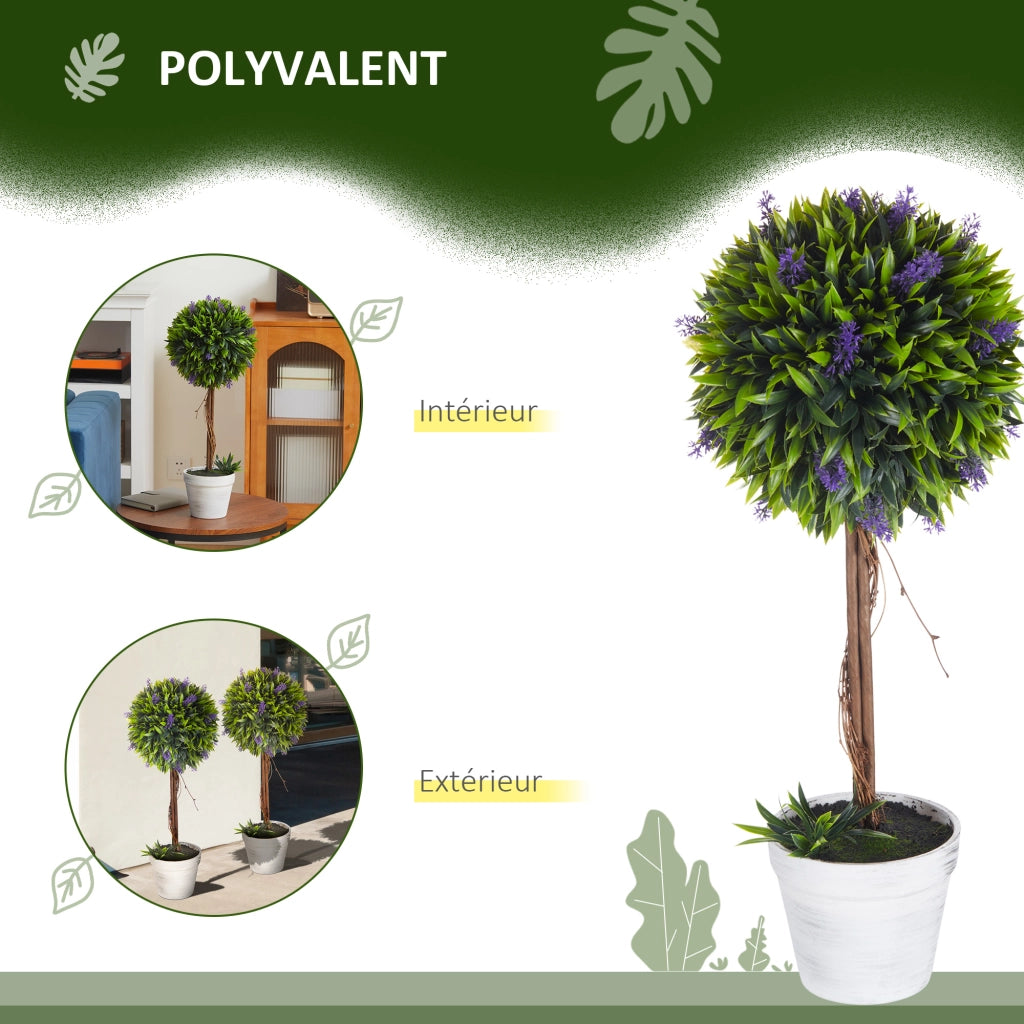 2 Piante Artificiali Lavanda con Vaso ¨C zephmum ¨C Verde 60 cm