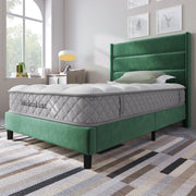 letto imbottito velluto verde 90 x 200 cm
