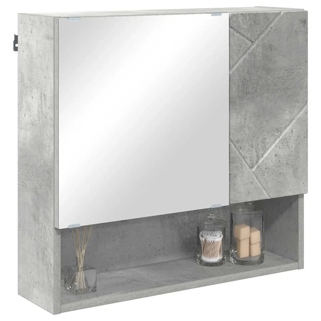 Mobiletto per specchio con porta Grigio cemento 59 x 17 x 55 cm 883367