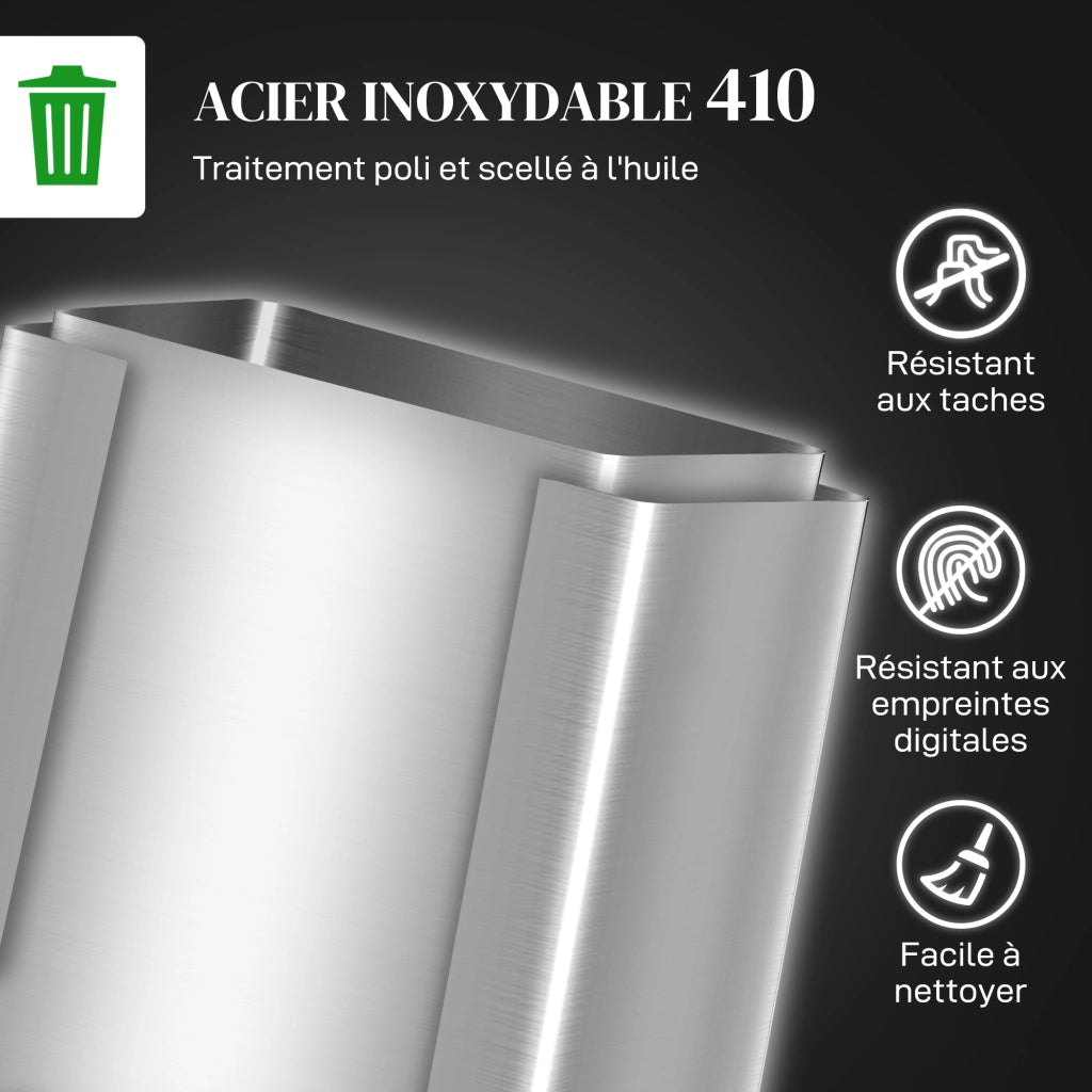 Pattumiera a pedale 2 scomparti ¨C Xylo ¨C 2x20L acciaio inox chiusura soft