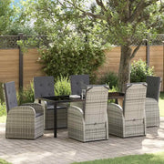 Set da Pranzo per Giardino con cuscino 7 pcs Grigio polyrattan 3379483