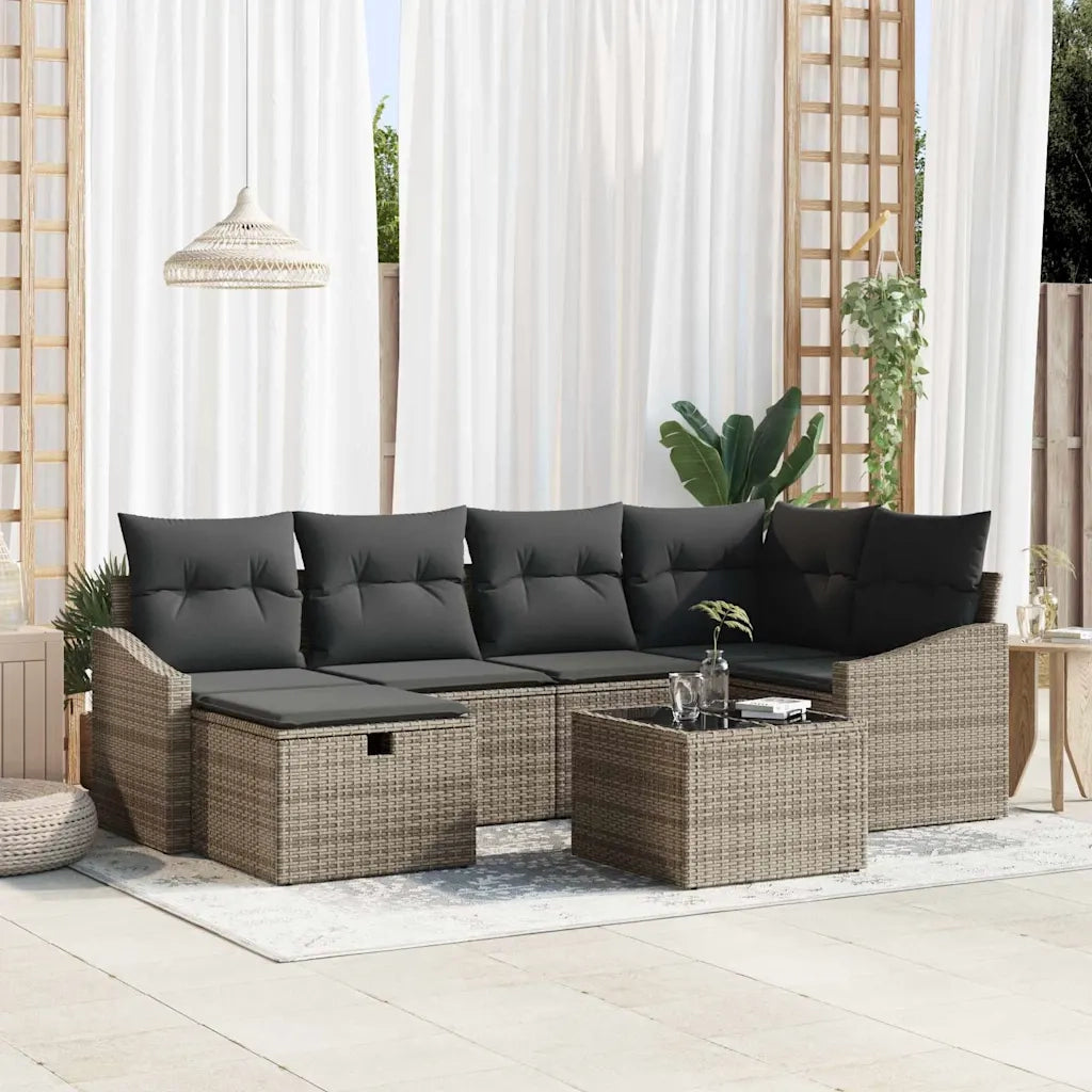 Set di divani con cuscino 7 pcs polyrattan
