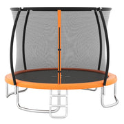 Trampolino da esterno 366 cm con rete di sicurezza e scala-Trampolino ricreativo pesante per bambini e adulti Arancione