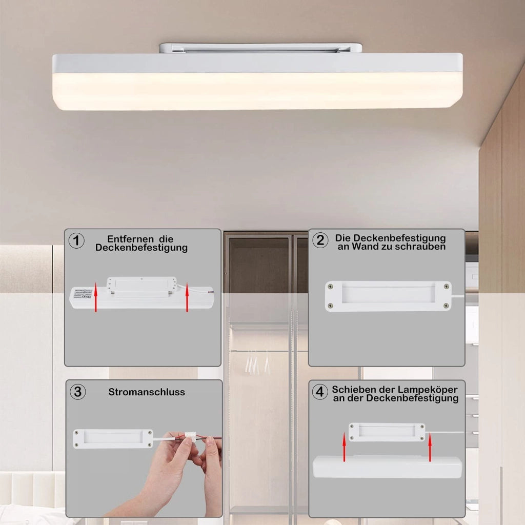 ZMH Lampada da soffitto plafoniera LED 40 cm luce bianca moderna protezione occhi per soggiorno corridoio camera letto