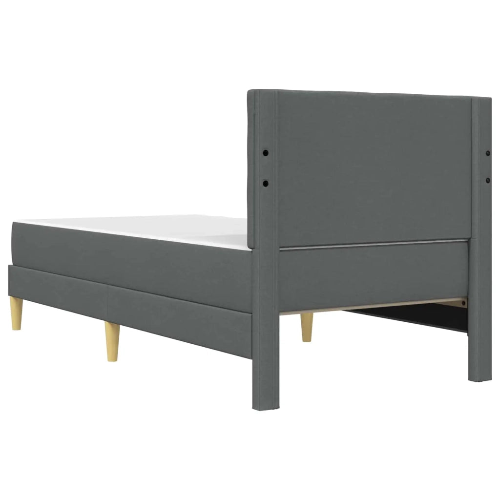 Letto singolo | Letto per adulti | Struttura letto con materasso Grigio scuro 80 x 200 cm Tessuto