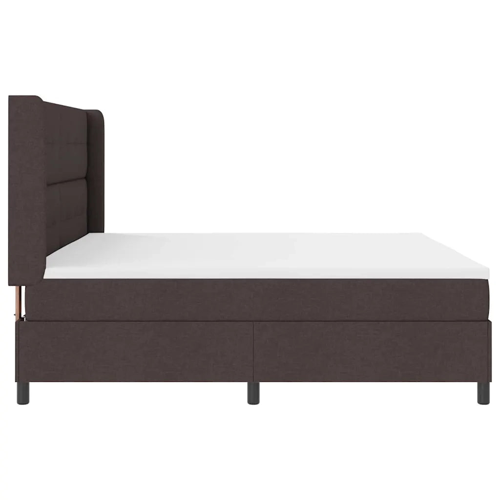 Letto a molle con materasso Marrone scuro 200 x 200 cm Tessuto 3343528
