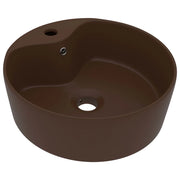 Lavandino con Troppopieno Marrone Scuro Opaco 36x13 cm Ceramica CFW1923657