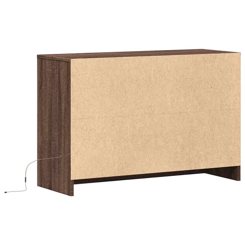 Mobile Porta TV con LED-Mobile per TV-Credenza TV Rovere Marrone 91x34x61 cm Truciolato