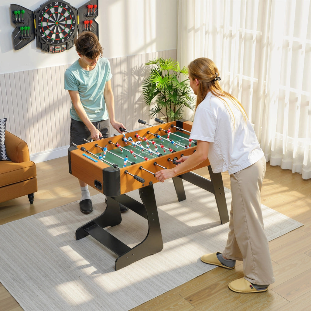Calcio balilla pieghevole in legno ¨C Xylo ¨C 22 giocatori con 2 palline, 118x107,5x78 cm